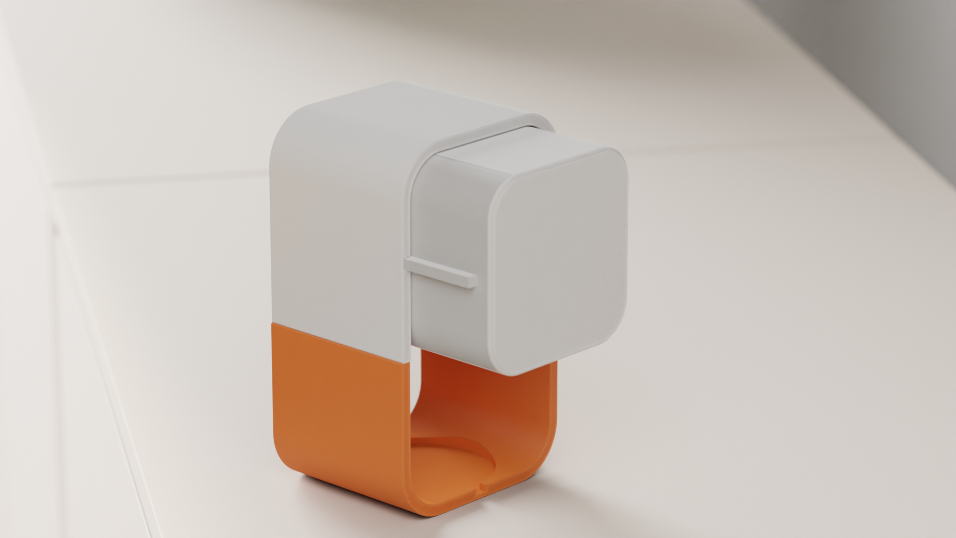 Pixo Orbit desk clock with cable management on work-from-home setup