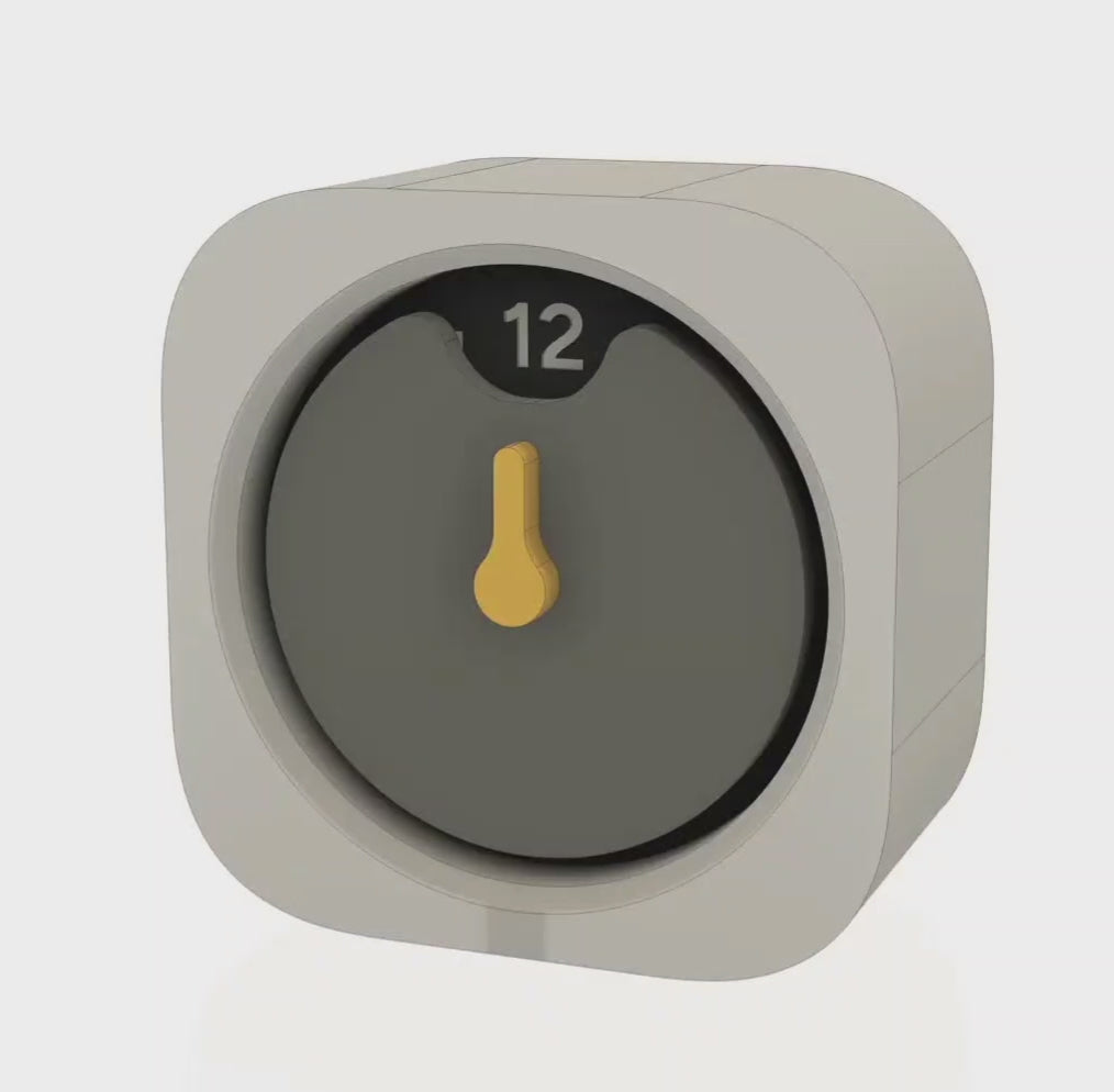 Pixo Sculpted Square Desk Clock – Modern Minimal Analog Table Clock for Office, Study Desk & Home Decor
